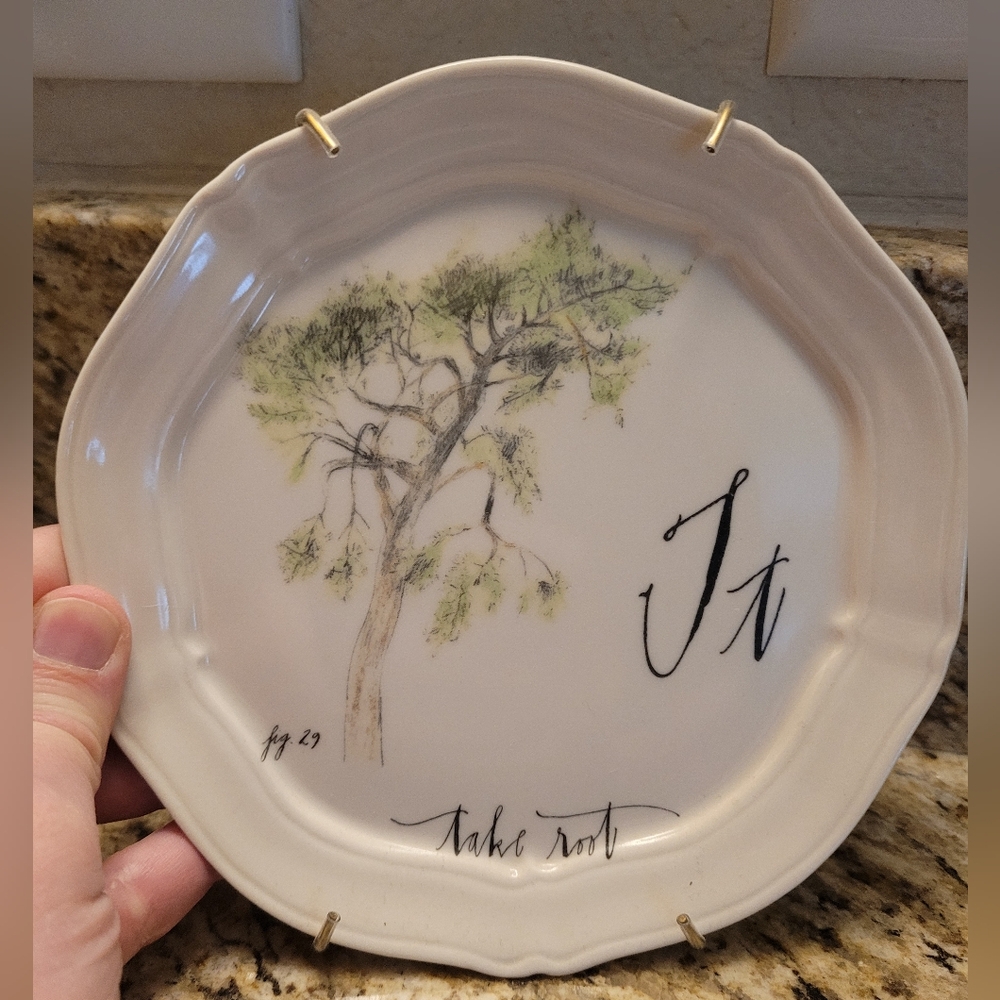 Anthropologie Linea Carta Alphabet Plate